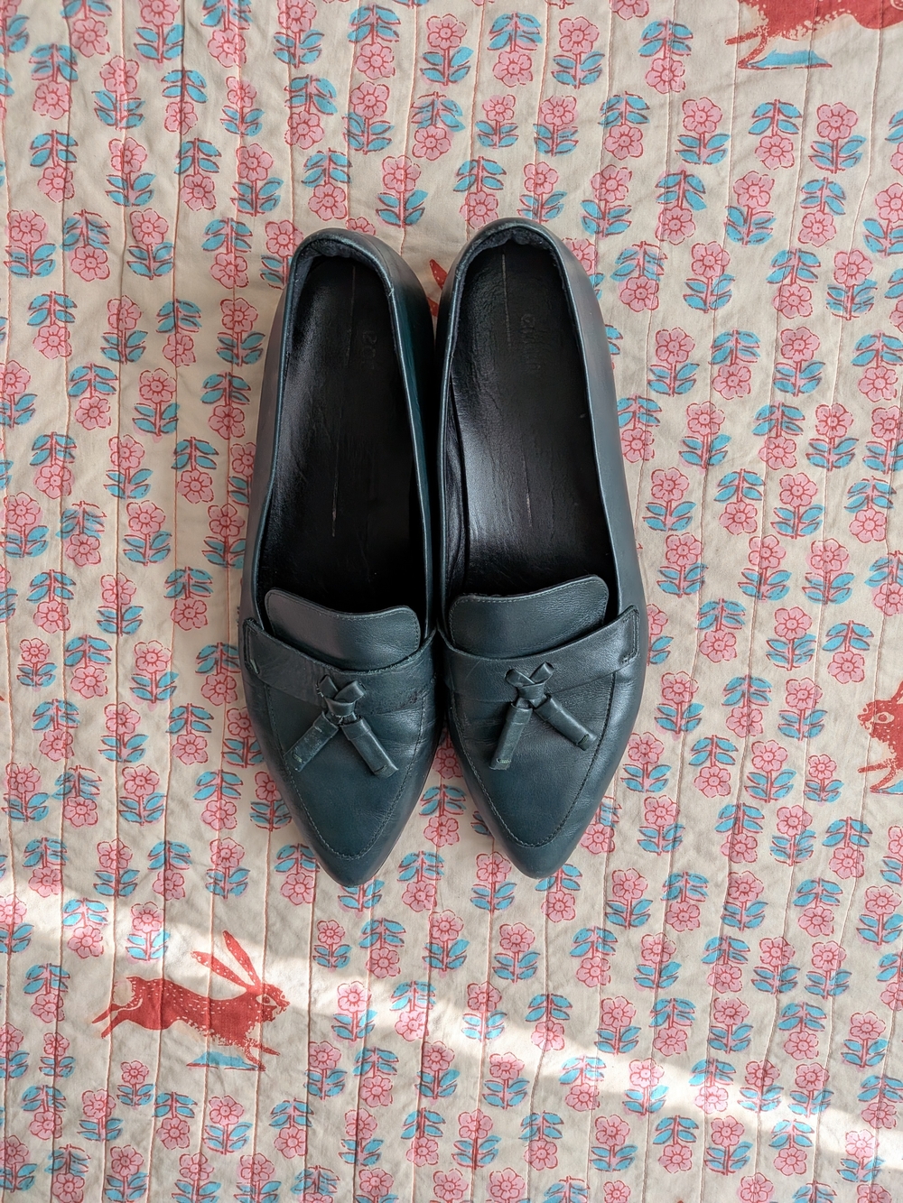 ECCO - Leather Tassel Loafers - Green